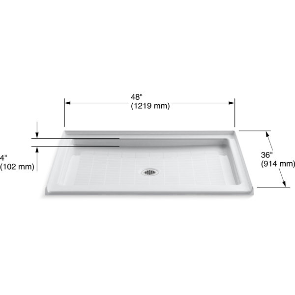 K90260 Kohler Purist® 48" W x 36" D Cast Iron Shower Base & Reviews